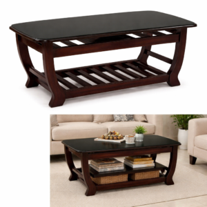 TEAK GLASS TABLE